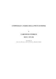 L'OSPEDALE S. MARIA DELLA PIETÀ DI ROMA I ... - Carte da legare