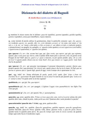 Dizionario del dialetto di Bagnoli Irpino - Palazzo Tenta 39