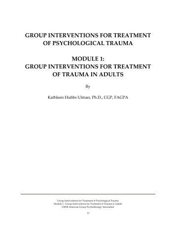 group interventions for treatment of psychological trauma