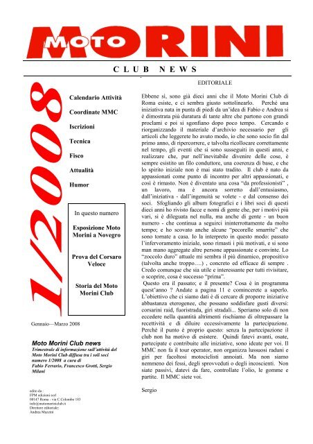 notiziario 1-2008.pub - MOTO MORINI CLUB ROMA