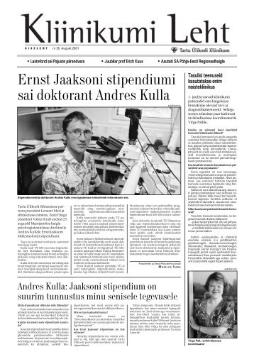 nr 35 August - Tartu Ülikooli Kliinikum