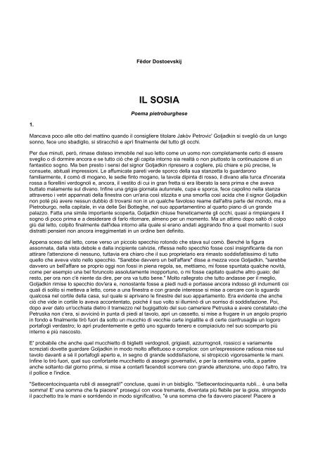 Fëdor Dostoevskij - IL SOSIA - Blog di leogaeta