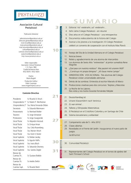 Edición noviembre 2012 (formato PDF; 5 MB) - Colegio Pestalozzi