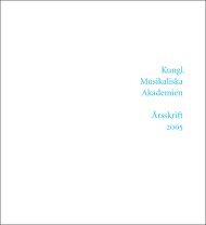 Kungl. Musikaliska Akademien Årsskrift 2005