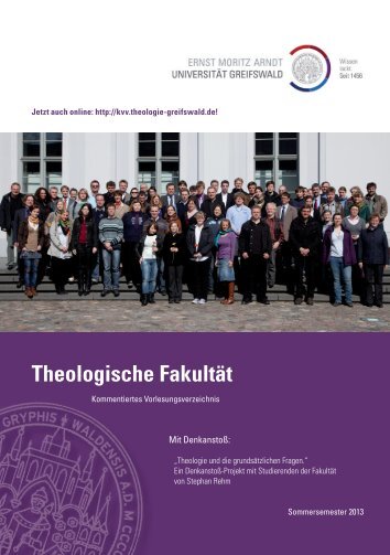 Gesamtausgabe KVV SS 2013 - Theologische Fakultät - Ernst ...