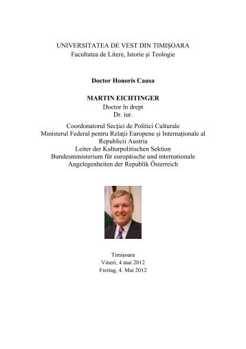 Doctor Honoris Causa MARTIN EICHTINGER - Österreich ...