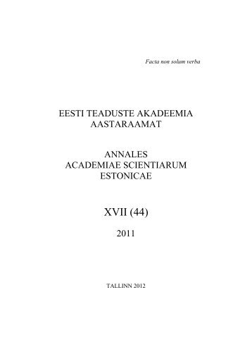 ISSN 1406-149x - Eesti Teaduste Akadeemia