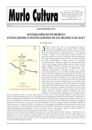 Scarica l'intero giornale in formato PDF (1,6 Mb) - MurloCultura