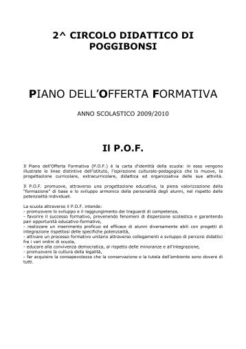 PIANO DELL'OFFERTA FORMATIVA - 2° Circolo Didattico Poggibonsi