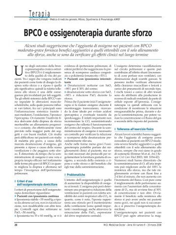 BPCO e ossigenoterapia durante sforzo - Passoni Editore