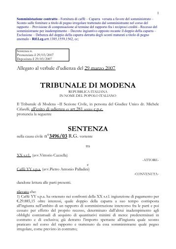 TRIBUNALE DI MODENA - fondazione forense modenese