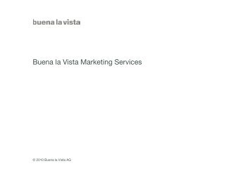 Buena la Vista Marketing Services - Buena la Vista AG