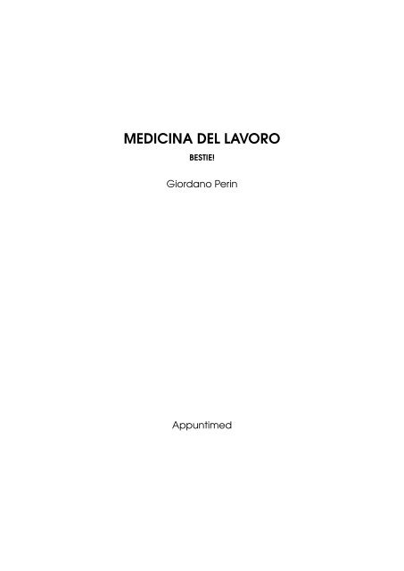 MEDICINA DEL LAVORO - AppuntiMed