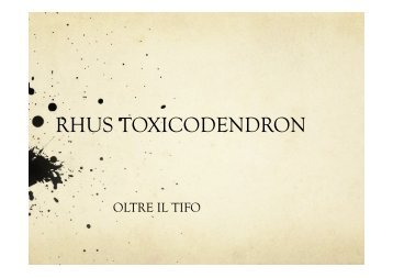 RHUS TOXICODENDRON - OmeoWeb