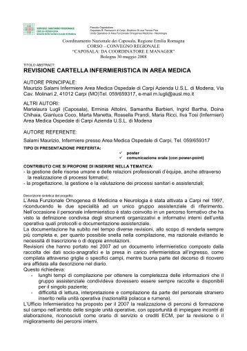 20 - Revisione cartella infermieristica in area medica - A… - CCN ...