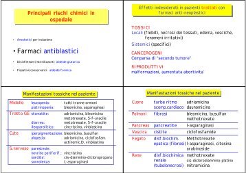 • Farmaci antiblastici - Medlavoro.medicina.unimib.it