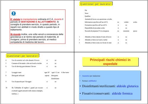 • Farmaci antiblastici - Medlavoro.medicina.unimib.it