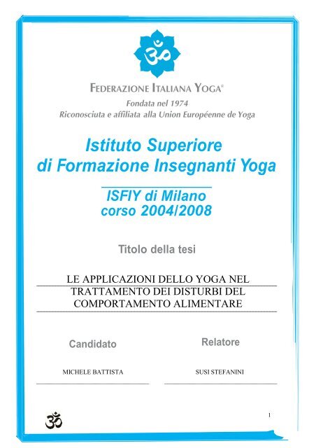 Istituto Superiore Formazione Insegnanti di Yoga - insegnanti yoga