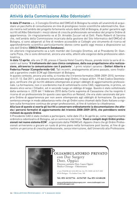 Maggio 2010 - Ordine dei Medici di Bologna