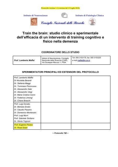 Train the brain: studio clinico e sperimentale dell'efficacia di un ...