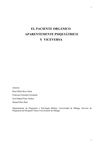 el paciente orgánico aparentemente psiquiátrico y viceversa