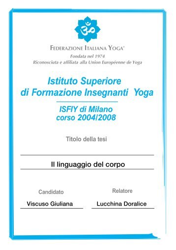 Istituto Superiore Formazione Insegnanti di Yoga - insegnanti yoga