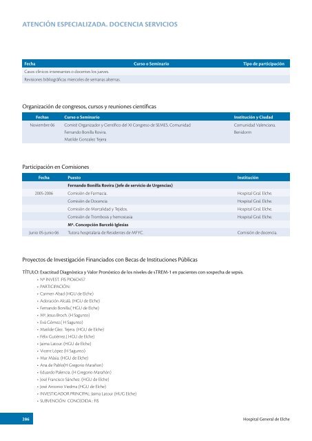 Docencia, formación, investigación y 12. calidad - Hospital General ...