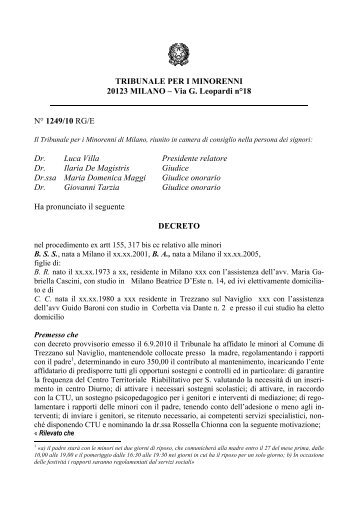 Decreto T.M. affidoente.pdf - Formazionesocialeclinica.it