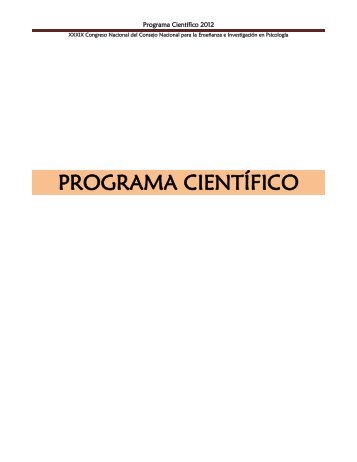 Programa Científico 2012 - cneip