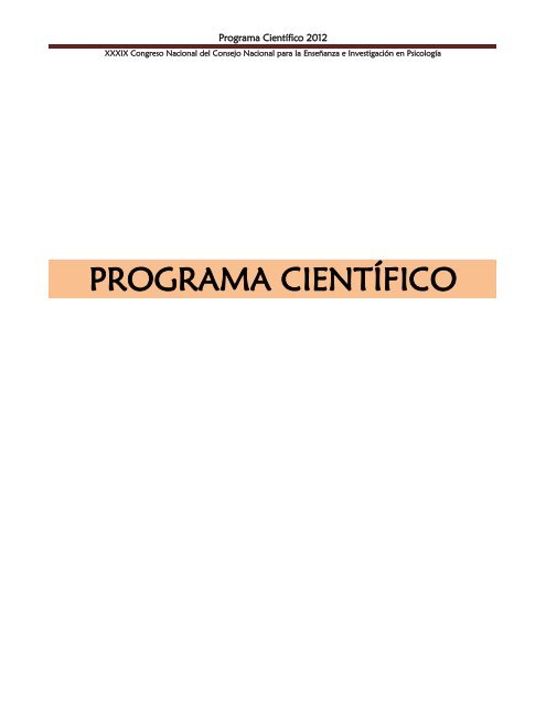 Programa Científico 2012 - cneip