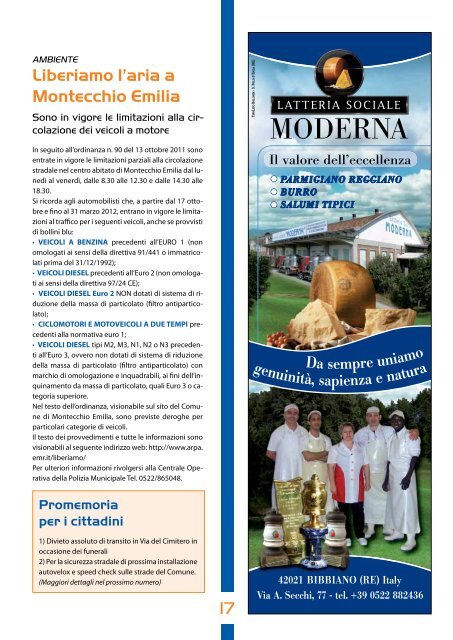 Notiziario Dicembre 2011 - Comune di Montecchio Emilia