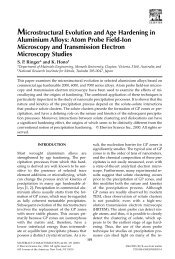 Microstructural Evolution and Age Hardening in Aluminium Alloys ...