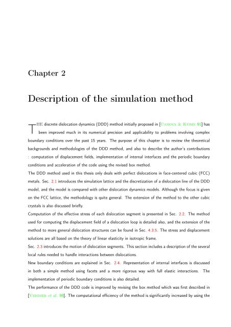 3D DISCRETE DISLOCATION DYNAMICS APPLIED TO ... - NUMODIS