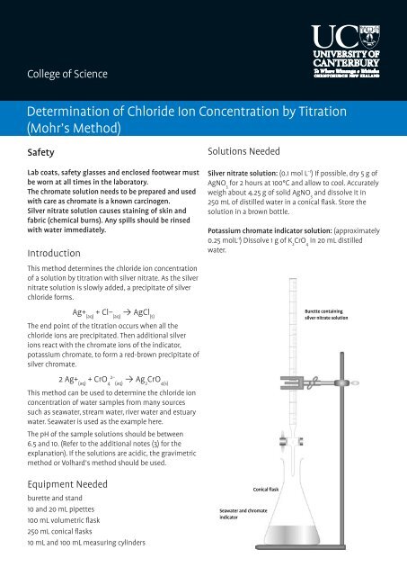 Determination of Chloride Ion Concentration by ... - Science Outreach