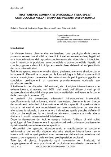 Trattamento combinato ortodonzia fissa-splint gnatologico ... - Simo