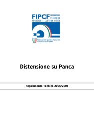 Distensione su Panca - FIPE - Federazione Italiana Pesistica