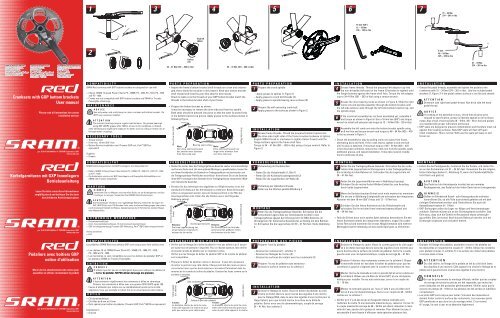 Cranksets with GXp bottom brackets user manual ... - SRAM.com