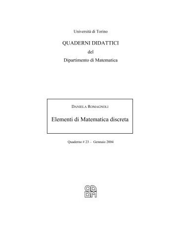 Elementi di Matematica discreta - Università degli Studi di Torino