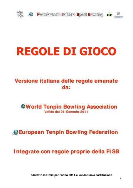 Regole di gioco - Federazione Italiana SPORT Bowling