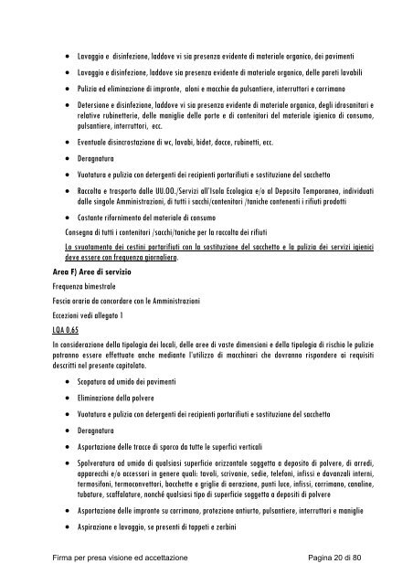 Capitolato Tecnico Pulizie AV - Azienda ULSS 19