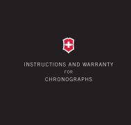 INSTRUCTIONS AND WARRANTY CHRONOGRAPHS - Victorinox