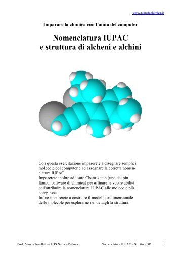 Nomenclatura IUPAC e struttura di alcheni e alchini - PianetaChimica