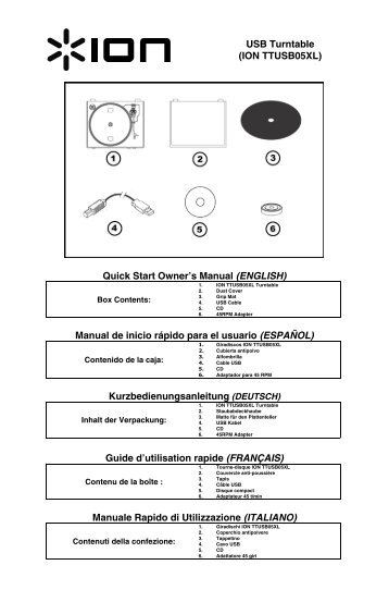 ION TTUSB05XL Quickstart Guide - v2.1 - ION Audio