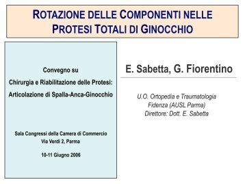 Rotazione delle componenti nelle PTG - Dott. Ettore Sabetta