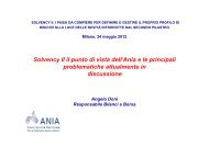 Solvency II il punto di vista dell'Ania e le principali problematiche ...