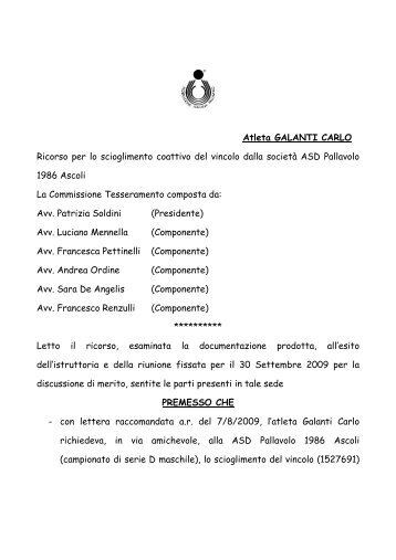 Documento - Federazione Italiana Pallavolo