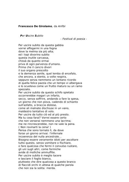 VI Quaderno di Poesia da fare - Biagio Cepollaro, poesia