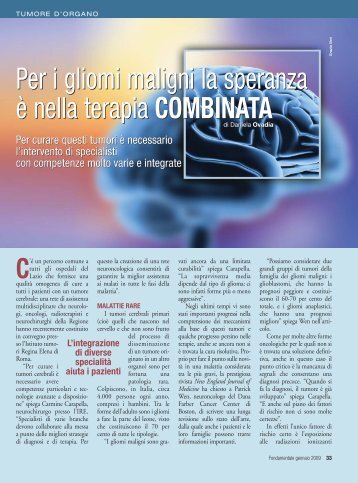 Per i gliomi maligni la speranza è nella terapia COMBINATA - Airc