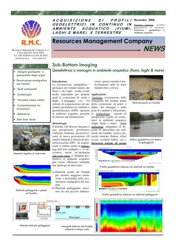 Sub-Bottom Imaging - Resources Management Company Srl