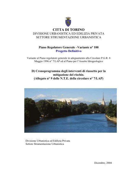 Cronoprogramma degli interventi di riassetto per la ... - Città di Torino